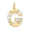 Brass Micro Pave Clear Cubic Zirconia Pendants KK-I476-01G-G-1