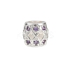 Hollow Barrel Rack Plating Brass Cubic Zirconia European Beads KK-L236-06S-1
