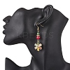 Christmas Snowflake Alloy Enamel Dangle Earrings EJEW-TA00697-3