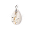 Natural Cowrie Shell & Alloy Pendants PALLOY-JF03937-3