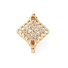 Rhombus Brass Pave Clear Cubic Zirconia Mutil-Strand Links LS-ZIRC-R021-01E-G-1