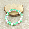 Glass Imitation Natural Agate Round Beaded Stretch Beaded Bracelets WG8D788-05-1