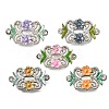 Brass Crystal Rhinestone Flower Multi-Strands Links KK-P306-17P-1