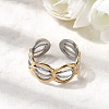 Adjustable 304 Stainless Steel Cuff Rings for Women RJEW-B150-01GP-01-2
