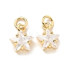 Eco-friendly Brass Micro Pave Cubic Zirconia Pendants KK-D080-44G-2