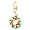 Christmas Wreath Shell Pearl Pendant Decoration HJEW-TA00024-1