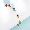 Natural Agate & Dyed Jade Round Beaded Link Bracelets BJEW-G774-02G-1