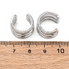 Brass Micro Pave Clear Cubic Zirconia Cuff Earrings EJEW-H158-23P-5
