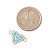 Glass Seed Beaded Evil Eye Heart Links Connector Charms PALLOY-MZ01048-2