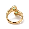 Gemstone Oval Open Cuff Ring with Crystal Rhinestone STAS-E168-10C-G-4