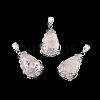 Natural Rose Quartz Pendants G-P393-P05-1