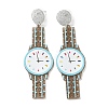 Sparkling Acrylic Watch Dangle Stud Earrings with 304 Stainless Steel Pins EJEW-C063-01F-1