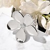 Flower 304 Stainless Steel Open Cuff Ring for Women LS-RJEW-R006-03P-02-2