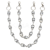 2Pcs 2 Styles Halloween Skull Alloy Pendant Chain Belts HJEW-HS00032-1