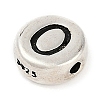925 Sterling Silver Flat Round with Letter Beads STER-G044-01AS-O-2