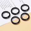 Natural Obsidian Plain Band Finger Rings RJEW-H230-13E-01-1