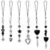 Opaque Acrylic and Tibetan Style Alloy Pendants Decorations HJEW-GO00096-1