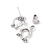 Alloy Frog Front Back Stud Earrings for Men Women LS-EJEW-H088-01AS-3