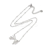 304 Stainless Steel Crystal Rhinestone Satellite Chain Bowknot Pendant Necklaces for Women NJEW-C055-10P-3