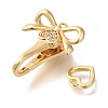 Brass Micro Pave Clear Cubic Zirconia Fold Over Clasps KK-K389-101G-2