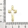 Brass Micro Pave Clear Cubic Zirconia Religion Star Cross Connector Charms KK-Z100-22G-03-3