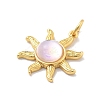 Brass Micro Pave Cubic Zirconia Pendants KK-M305-21G-2