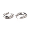 316 Stainless Steel Hoop Earrings EJEW-I282-01B-01P-3