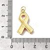October Breast Cancer Pink Awareness Ribbon Brass Enamel Pendants LS-KK-S517-04H-G-3