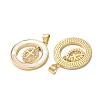 Brass Micro Pave Cubic Zirconia Pendants KK-U070-02B-G-2