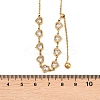 304 Stainless Steel Pave Clear Cubic Zirconia Heart Link Chain Slider Lariat Necklaces for Women NJEW-K300-01G-3