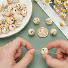 80Pcs 4 Styles Snowman Theme Printed Wood European Beads WOOD-PH0003-04B-3