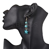 Synthetic Turquoise Dangle Earrings EJEW-JE05849-02-3