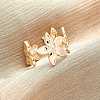Brass Adjustable Open Cuff Rings for Women RJEW-R021-02G-3