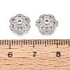 Brass Micro Pave Clear Cubic Zirconia Bead Caps KK-Q071-16P-02-3