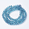 Electroplate Transparent Glass Beads Strands EGLA-A034-T2mm-F17-2