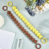 2Pcs 2 Colors Plastic Heart Beaded Bag Extension Chains with Iron Ring Clasps PURS-GF0001-11B-7