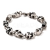 304 Stainless Steel Skull Link Chain Bracelets BJEW-E094-11AS-1