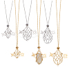 6Pcs 2 Colors Brass Chain Macrame Pouch Necklace Making NJEW-PH01562-1