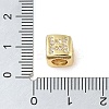 Brass Micro Pave Clear Cubic Zirconia European Beads KK-K368-01G-03-3