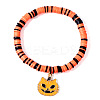Ghostly Polymer Clay Heishi Stretch Bracelets BH7010-20-1