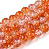 Transparent Crackle Baking Paint Glass Beads Strands DGLA-T003-01B-11-1