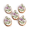 Printed Handmade Porcelain with Brass Pendants PR-CBAB520-07A-1