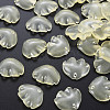 Transparent Baking Painted Imitation Jade Glass Pendants DGLA-Q025-001C-2