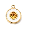 304 Stainless Steel Enamel with Rhinestone Pendants STAS-Z179-38G-01-1