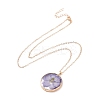 Dry Pressed Real Flower Resin Pendant Necklace LS-NJEW-G088-01KCG-01-3