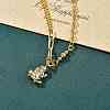 Brass Micro Pave Clear Cubic Zirconia Charm Bracelets BJEW-U020-19G-3