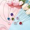 7Pcs 7 Colors Glass & Glass Seed Beaded Heart Pendant 304 Stainless Steel Cable Chain Necklaces for Women NJEW-MZ00131-1