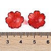 Transparent Spray Paint Glass Bead Caps GLAA-H035-04B-3