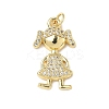 Brass Micro Pave Cubic Zirconia Pendants ZIRC-I356-35G-1