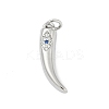 Brass Micro Pave Clear Cubic Zirconia Pendants KK-G522-12P-1